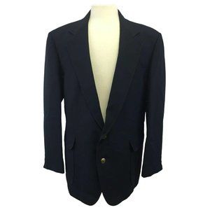 Reed St James Suit Jacket Blazer Sports Coat Mens 44R Navy Blue 2 Button 5 Pocke